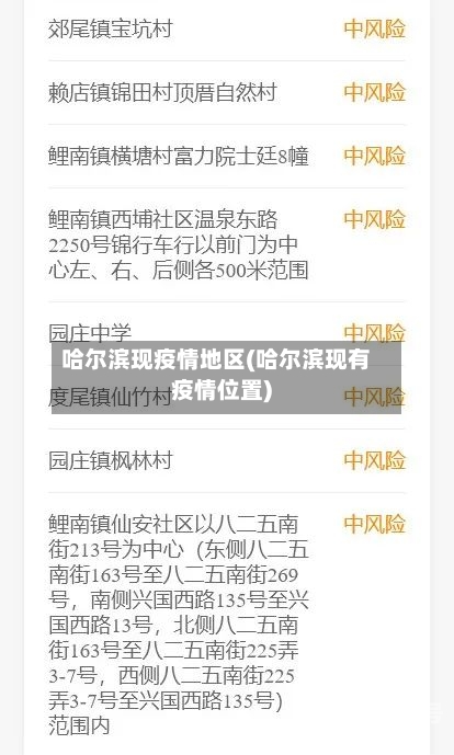 哈尔滨现疫情地区(哈尔滨现有疫情位置)