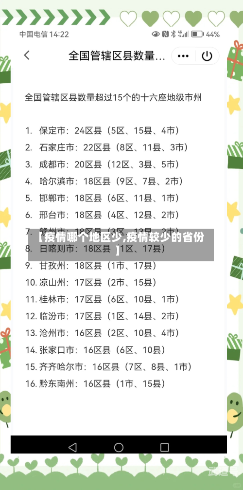 【疫情哪个地区少,疫情较少的省份】