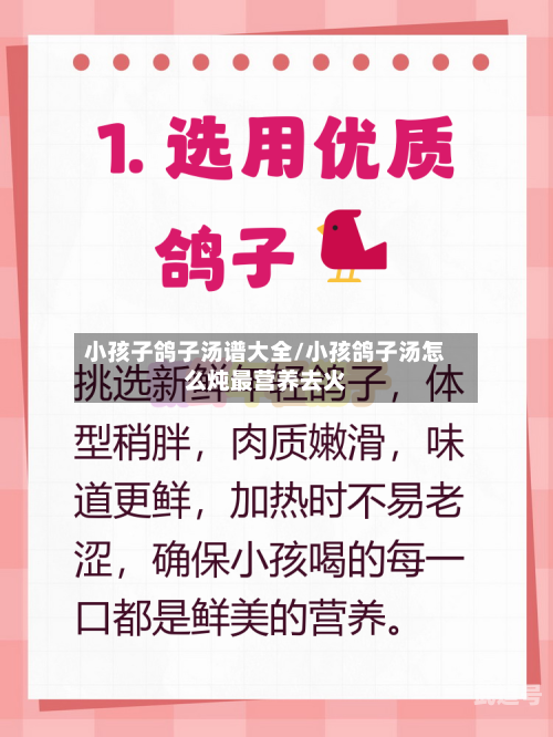 小孩子鸽子汤谱大全/小孩鸽子汤怎么炖最营养去火
