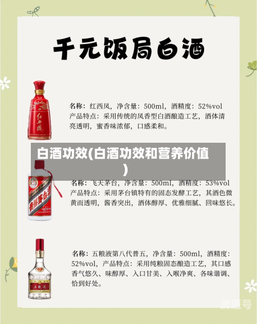 白酒功效(白酒功效和营养价值)