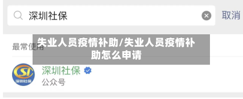 失业人员疫情补助/失业人员疫情补助怎么申请