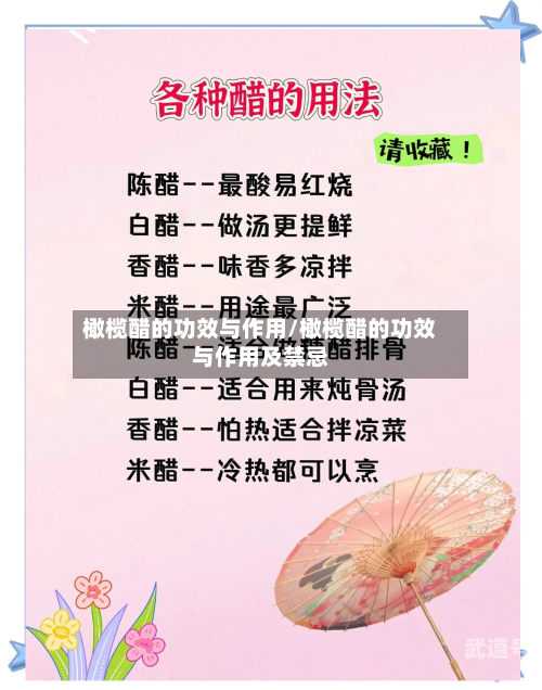 橄榄醋的功效与作用/橄榄醋的功效与作用及禁忌
