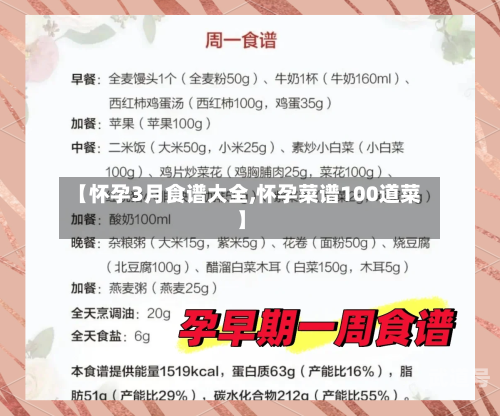 【怀孕3月食谱大全,怀孕菜谱100道菜】
