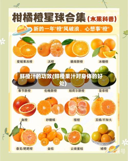 鲜橙汁的功效(鲜橙果汁对身体的好处)