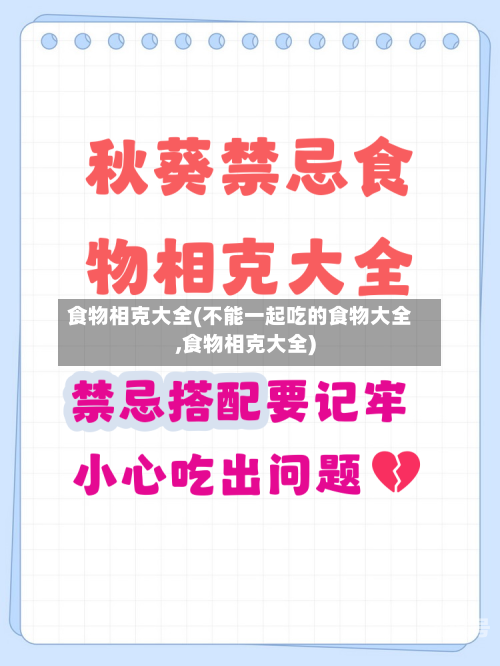 食物相克大全(不能一起吃的食物大全,食物相克大全)