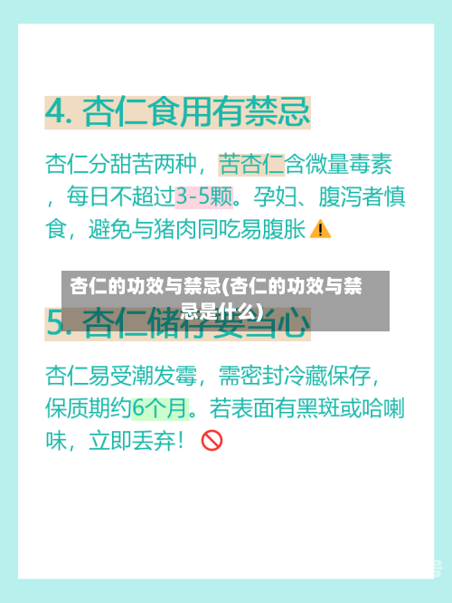杏仁的功效与禁忌(杏仁的功效与禁忌是什么)