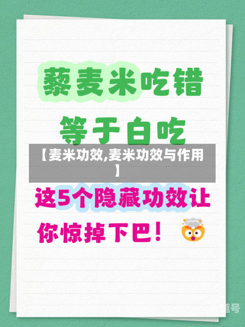 【麦米功效,麦米功效与作用】-第3张图片